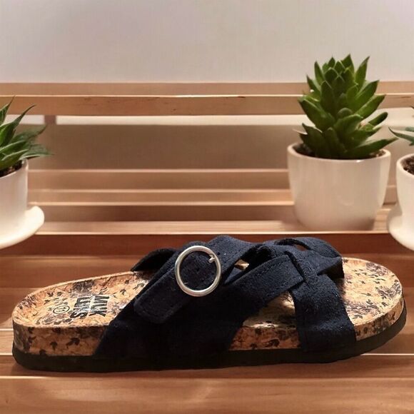 Muk Luks Women's Shayna Terra Turf Sandals Black Size 11 Strappy Casual Summer - Picture 5 of 7